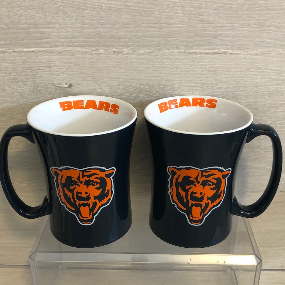Chicago Bears 14 Oz. Blue & Orange Double Sided Cups Mugs Bundle Lot Set of 2